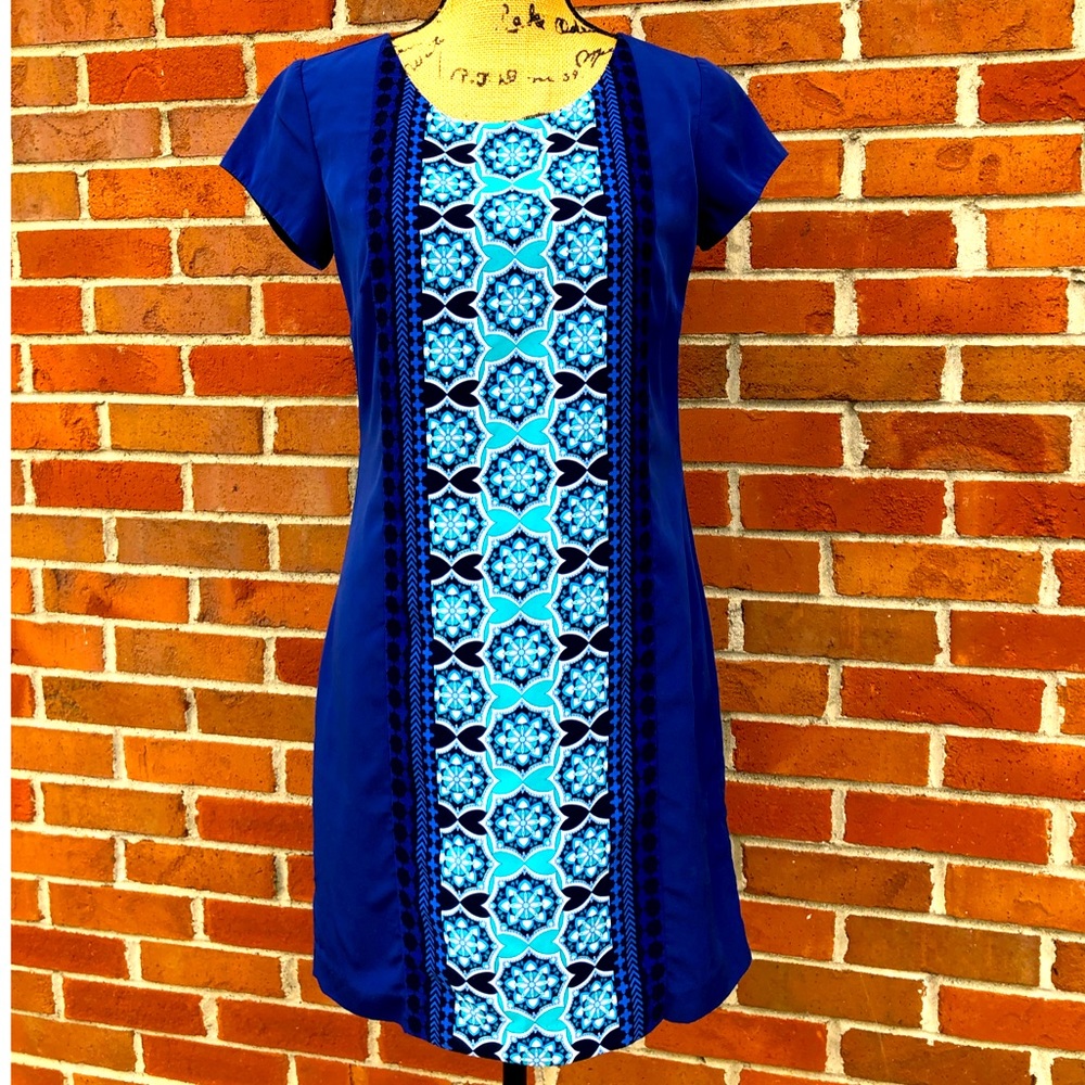 Banana Republic Blue Geometric Print Shift Dress 2